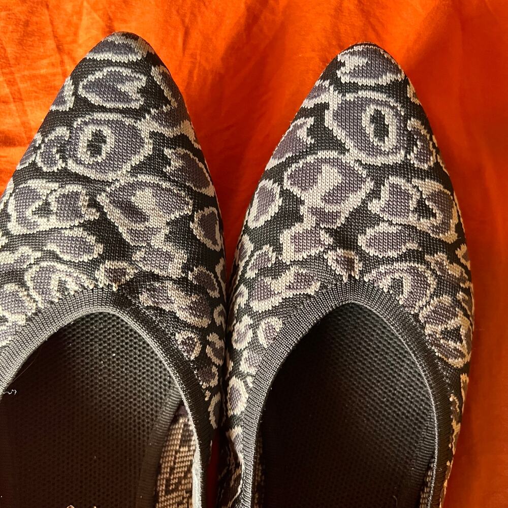 SERRA ALDI RECYCLED SLIP-ON FLATS/SHOES, WOMENS SIZE 8, 703516, BLACK/GRAY - Picture 2 of 4